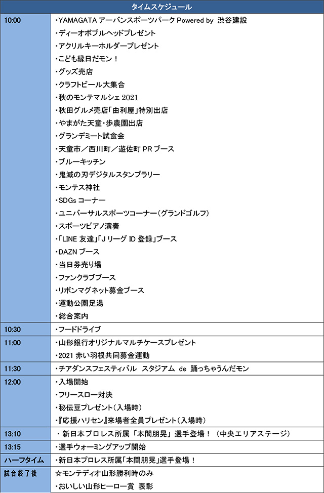 タイムスケジュール