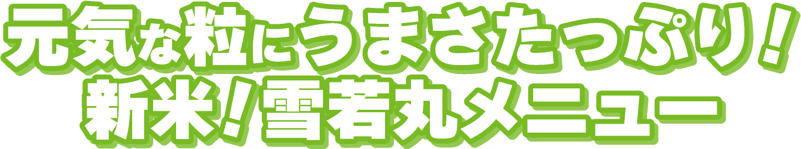 元気な粒にうまさたっぷり!新米!雪若丸メニュー