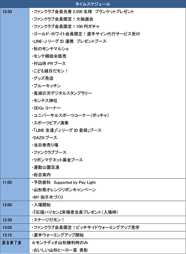 タイムスケジュール