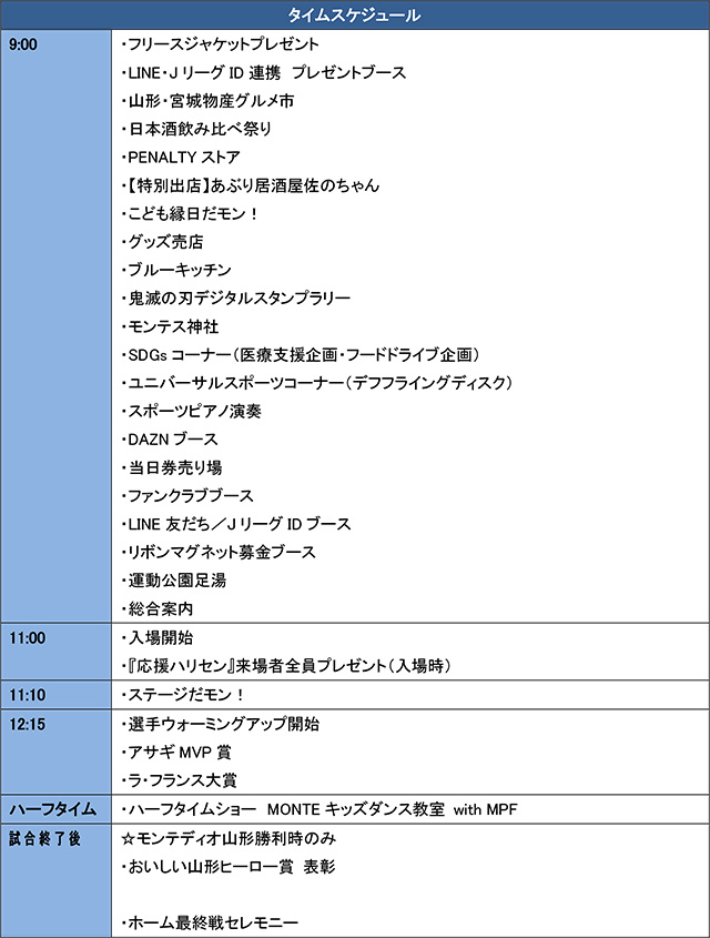 タイムスケジュール