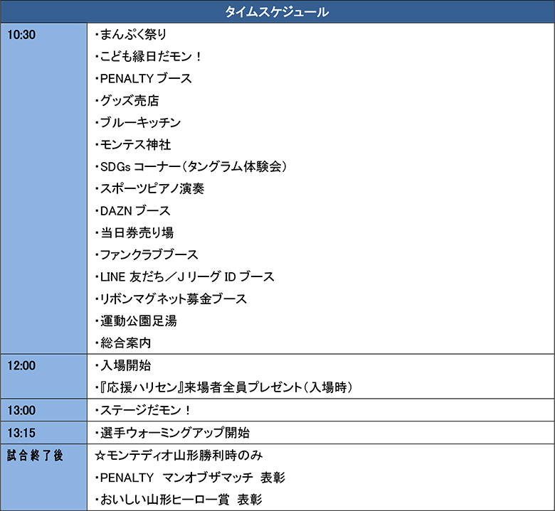 タイムスケジュール