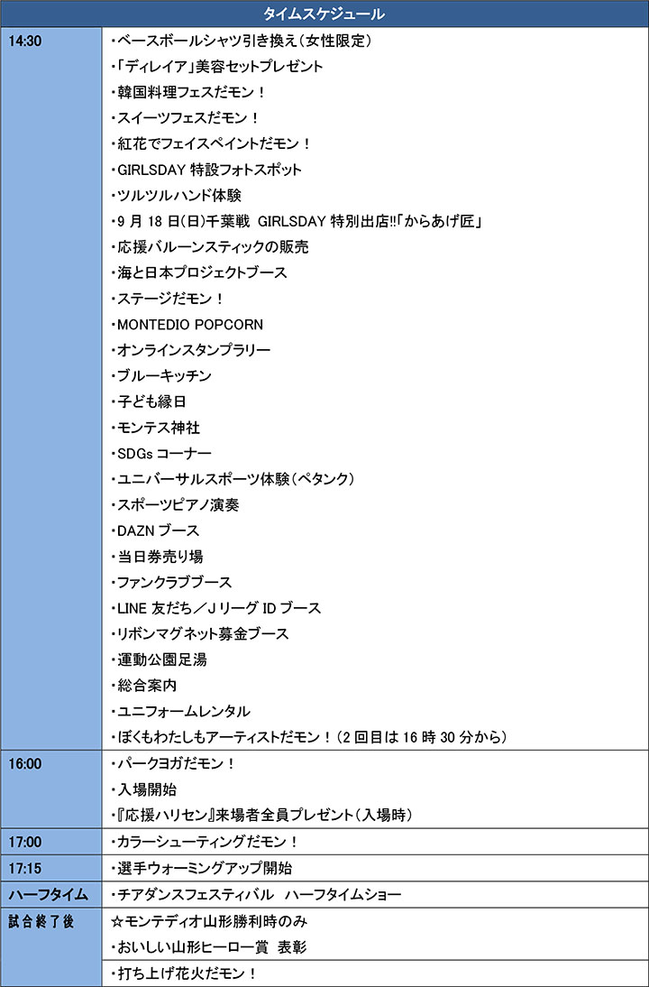 タイムスケジュール